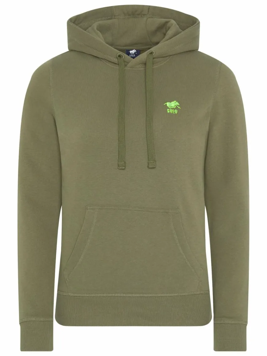 Polo Sylt Sweatshirts & Sweatjacken*Damen Kapuzenpullover grün oliv uni