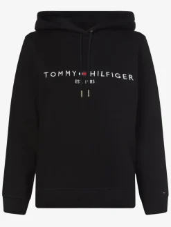 Tommy Hilfiger Sweatshirts & Sweatjacken*Damen Kapuzenpullover schwarz uni