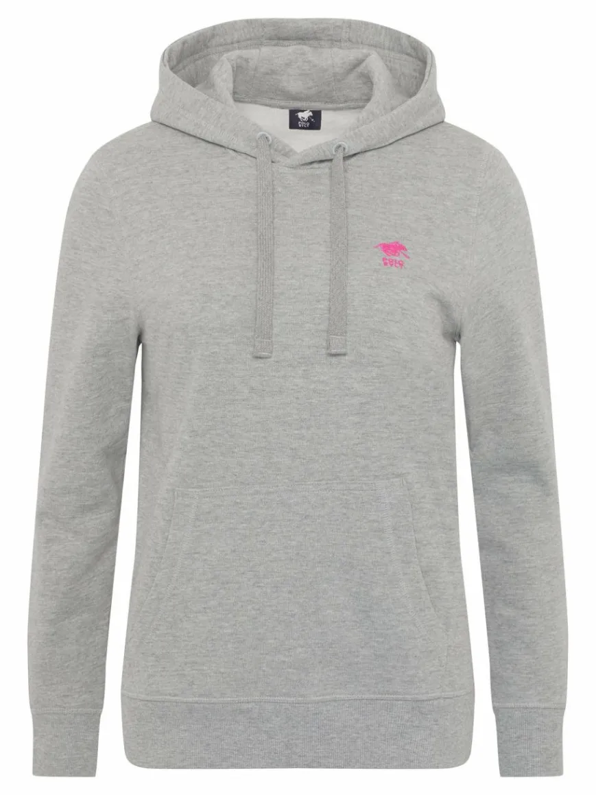 Polo Sylt Sweatshirts & Sweatjacken*Damen Kapuzenpullover hellgrau grau uni