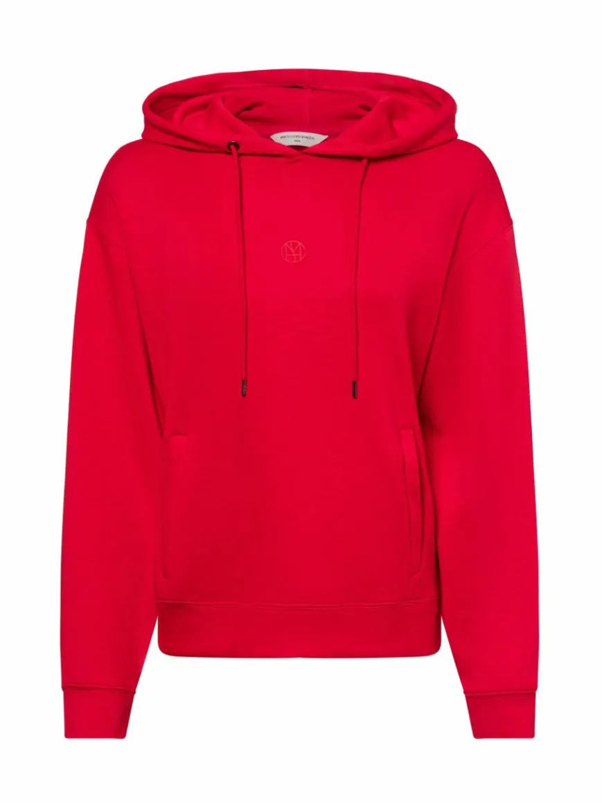 Msch Copenhagen Sweatshirts & Sweatjacken*Damen Kapuzenpullover rot uni
