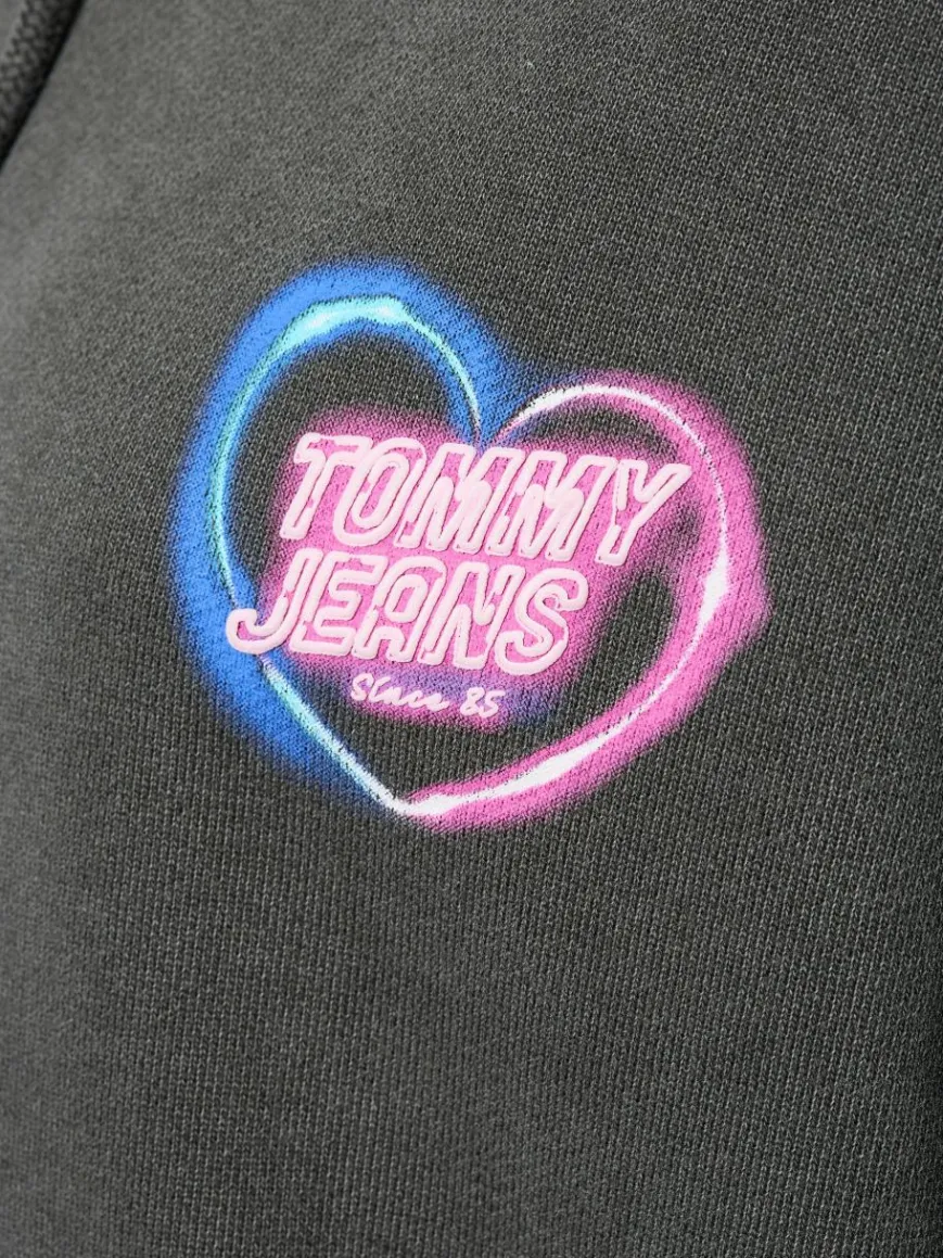 Tommy Jeans Sweatshirts & Sweatjacken*Damen Kapuzenpullover anthrazit bedruckt