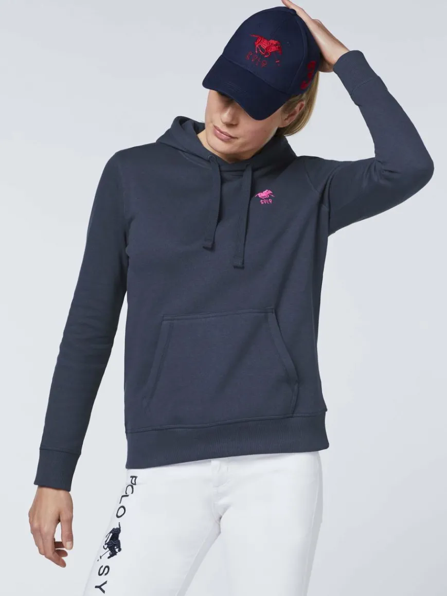 Polo Sylt Sweatshirts & Sweatjacken*Damen Kapuzenpullover marine blau uni