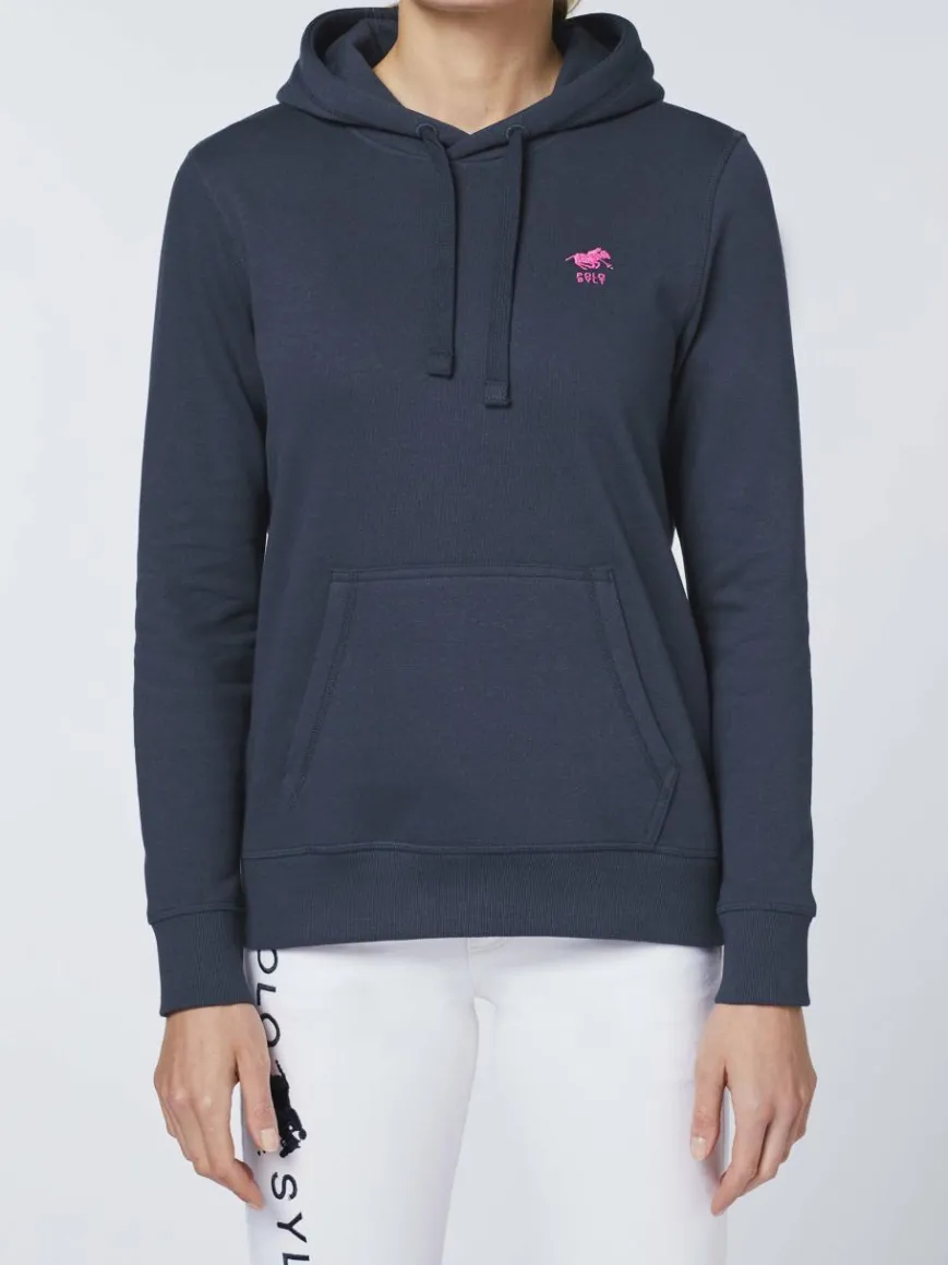 Polo Sylt Sweatshirts & Sweatjacken*Damen Kapuzenpullover marine blau uni