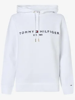 Tommy Hilfiger Sweatshirts & Sweatjacken*Damen Kapuzenpullover weiß uni