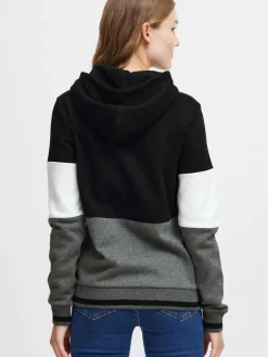 OXMO Sweatshirts & Sweatjacken*Damen Kapuzensweatjacke - OXOmanna schwarz gestreift