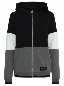 OXMO Sweatshirts & Sweatjacken*Damen Kapuzensweatjacke - OXOmanna schwarz gestreift