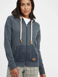 OXMO Sweatshirts & Sweatjacken*Damen Kapuzensweatjacke - OXMatilda blau uni