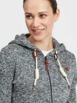 OXMO Sweatshirts & Sweatjacken*Damen Kapuzensweatjacke - OXThory schwarz uni