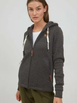 OXMO Sweatshirts & Sweatjacken*Damen Kapuzensweatjacke - OXThory schwarz meliert