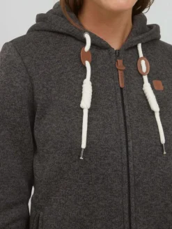 OXMO Sweatshirts & Sweatjacken*Damen Kapuzensweatjacke - OXThory schwarz meliert