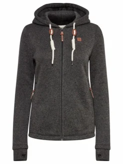 OXMO Sweatshirts & Sweatjacken*Damen Kapuzensweatjacke - OXThory schwarz meliert