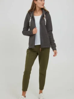 OXMO Sweatshirts & Sweatjacken*Damen Kapuzensweatjacke - OXThory schwarz meliert