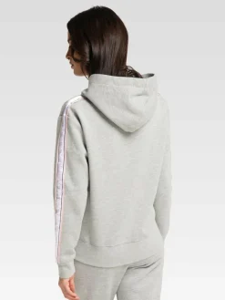Carlo Colucci Sweatshirts & Sweatjacken*Damen Kapuzensweatjacke - Cattaruzza grau uni