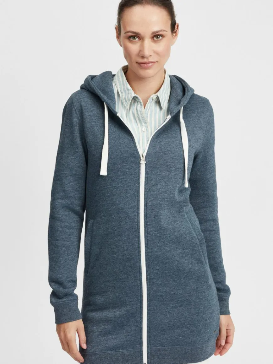 OXMO Sweatshirts & Sweatjacken*Damen Kapuzensweatjacke - OXOlinda blau uni