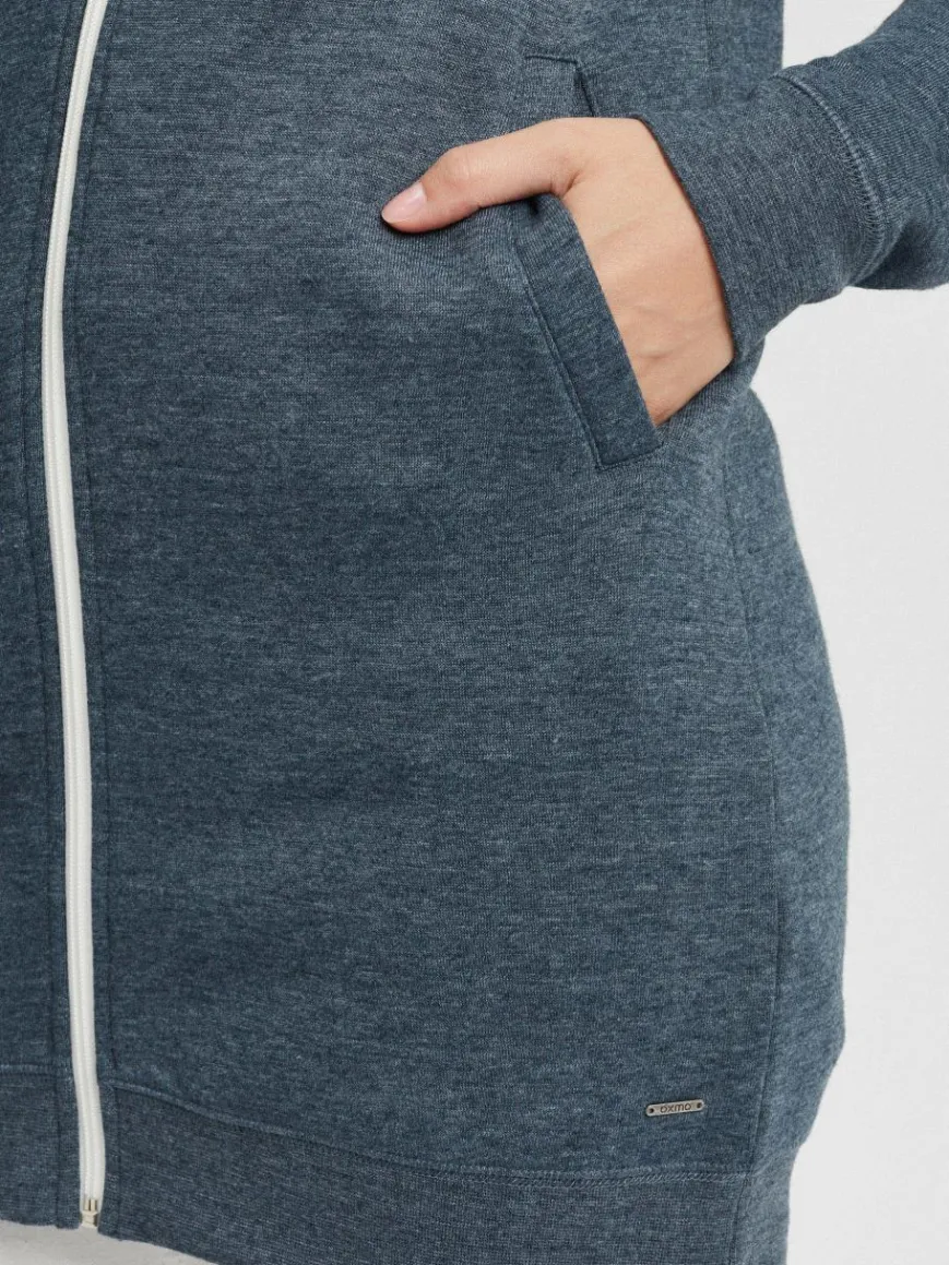 OXMO Sweatshirts & Sweatjacken*Damen Kapuzensweatjacke - OXOlinda blau uni