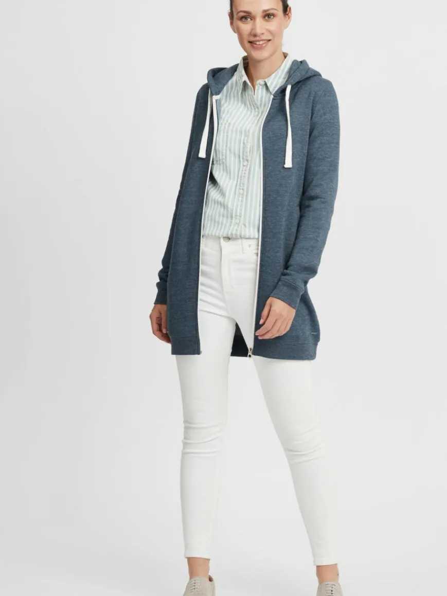 OXMO Sweatshirts & Sweatjacken*Damen Kapuzensweatjacke - OXOlinda blau uni