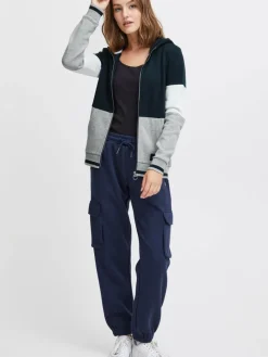 OXMO Sweatshirts & Sweatjacken*Damen Kapuzensweatjacke - OXOmanna blau gestreift