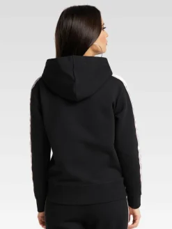 Carlo Colucci Sweatshirts & Sweatjacken*Damen Kapuzensweatjacke - Cattaruzza schwarz uni