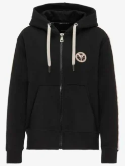 Carlo Colucci Sweatshirts & Sweatjacken*Damen Kapuzensweatjacke - Cattaruzza schwarz uni