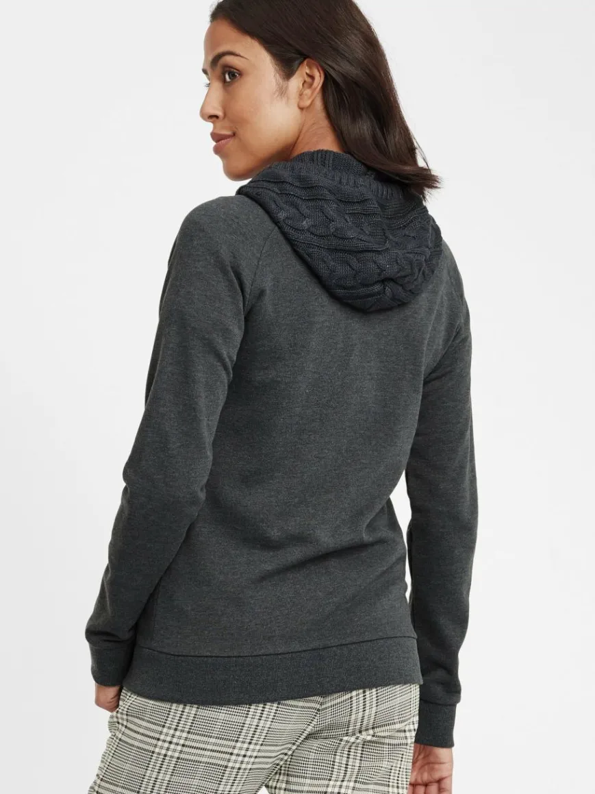 OXMO Sweatshirts & Sweatjacken*Damen Kapuzensweatjacke - OXMatilda grau uni