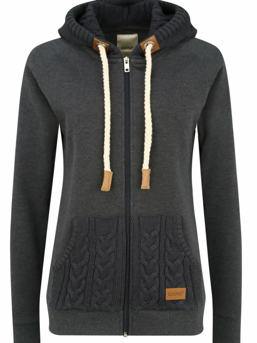 OXMO Sweatshirts & Sweatjacken*Damen Kapuzensweatjacke - OXMatilda grau uni