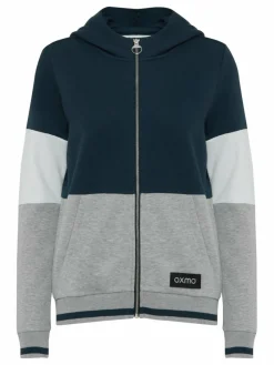 OXMO Sweatshirts & Sweatjacken*Damen Kapuzensweatjacke - OXOmanna grün gestreift