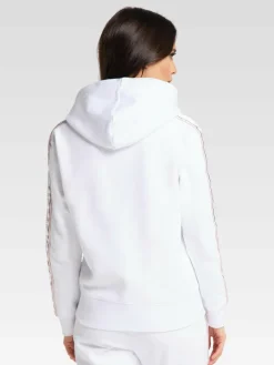 Carlo Colucci Sweatshirts & Sweatjacken*Damen Kapuzensweatjacke - Cattaruzza weiß uni