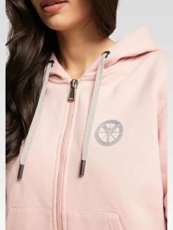 Carlo Colucci Sweatshirts & Sweatjacken*Damen Kapuzensweatjacke - Cattaruzza rosa uni