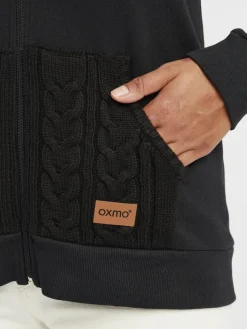 OXMO Sweatshirts & Sweatjacken*Damen Kapuzensweatjacke - OXMatilda schwarz uni