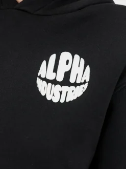 Alpha Industries Sweatshirts & Sweatjacken*Damen Kapuzensweatshirt schwarz uni