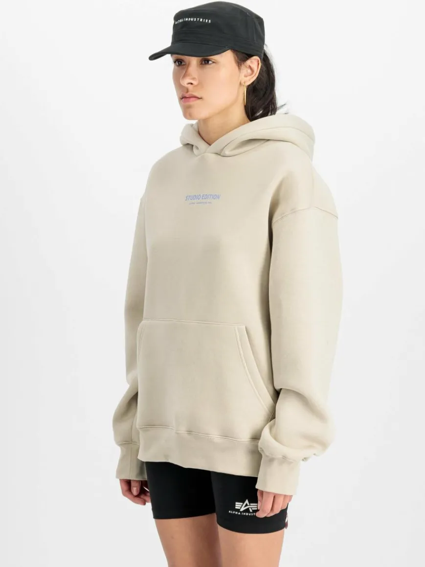 Alpha Industries Sweatshirts & Sweatjacken*Damen Kapuzensweatshirt beige uni