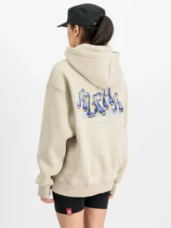 Alpha Industries Sweatshirts & Sweatjacken*Damen Kapuzensweatshirt beige uni