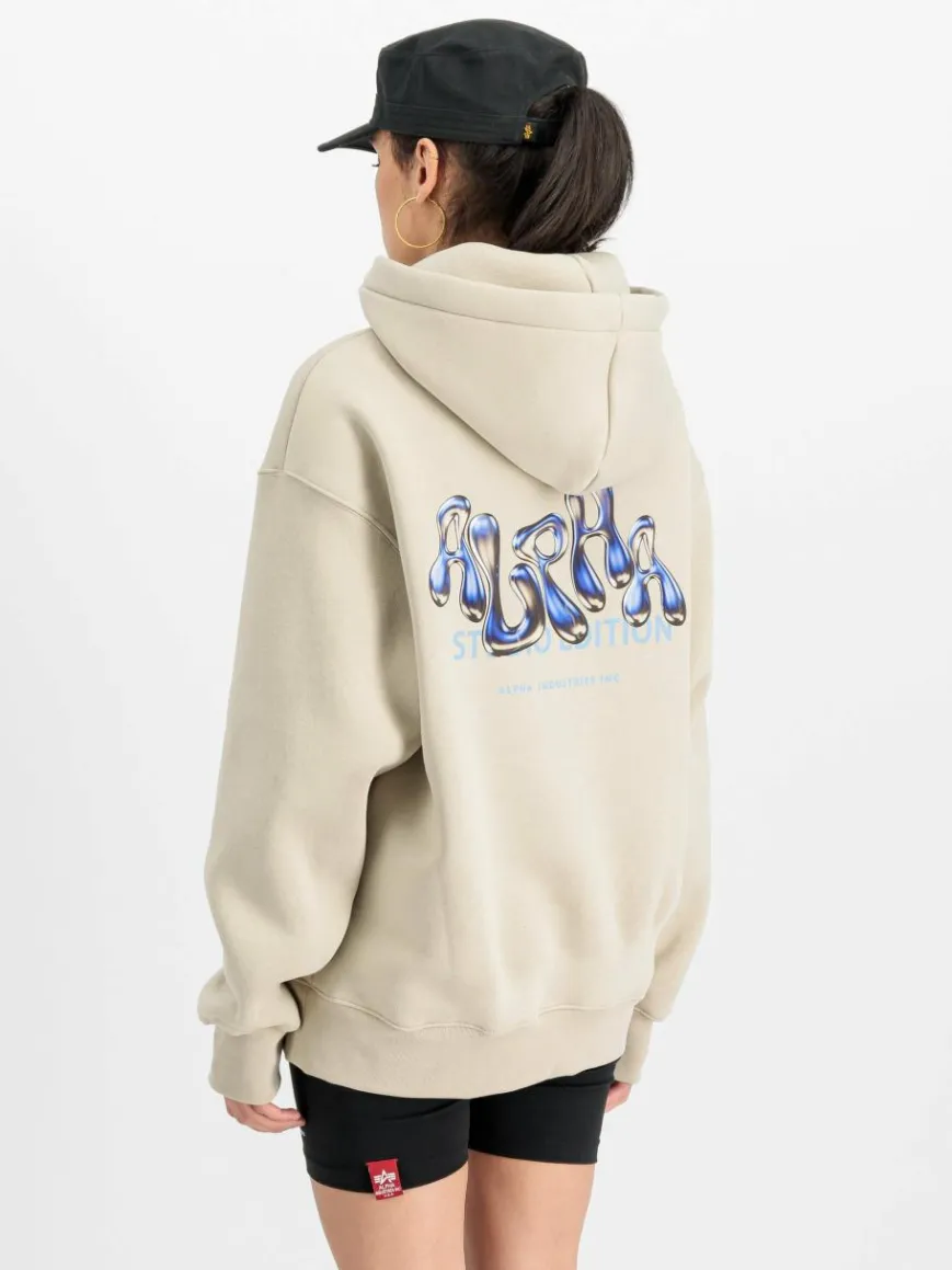 Alpha Industries Sweatshirts & Sweatjacken*Damen Kapuzensweatshirt beige uni