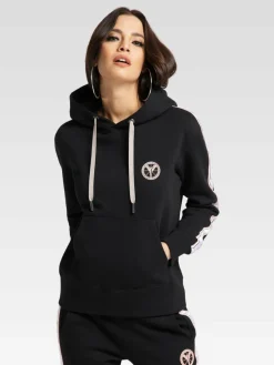 Carlo Colucci Sweatshirts & Sweatjacken*Damen Kapuzensweatshirt - Catania schwarz uni