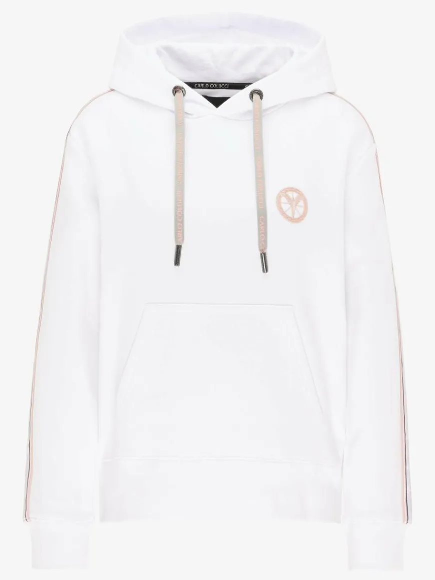 Carlo Colucci Sweatshirts & Sweatjacken*Damen Kapuzensweatshirt - Catania schwarz uni