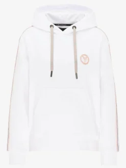 Carlo Colucci Sweatshirts & Sweatjacken*Damen Kapuzensweatshirt - Catania weiß uni