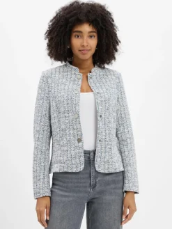 More & More Blazer*Damen Kastenjacke ecru hellblau meliert