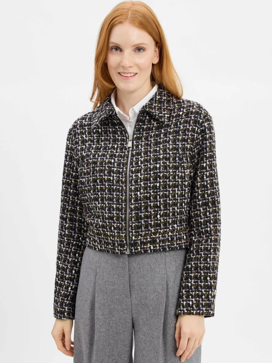 BOSS Orange Blazer*Damen Kastenjacke - Jawedi schwarz mehrfarbig kariert