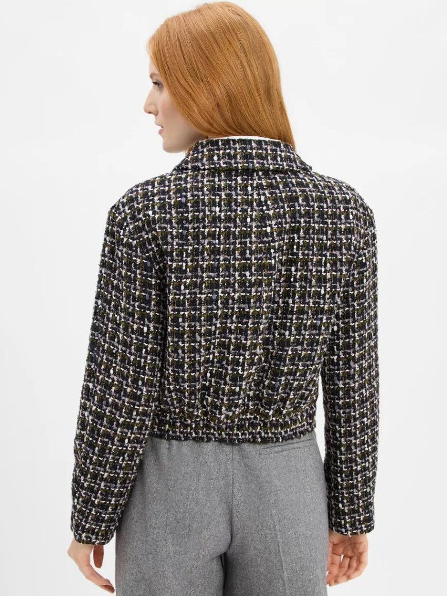 BOSS Orange Blazer*Damen Kastenjacke - Jawedi schwarz mehrfarbig kariert