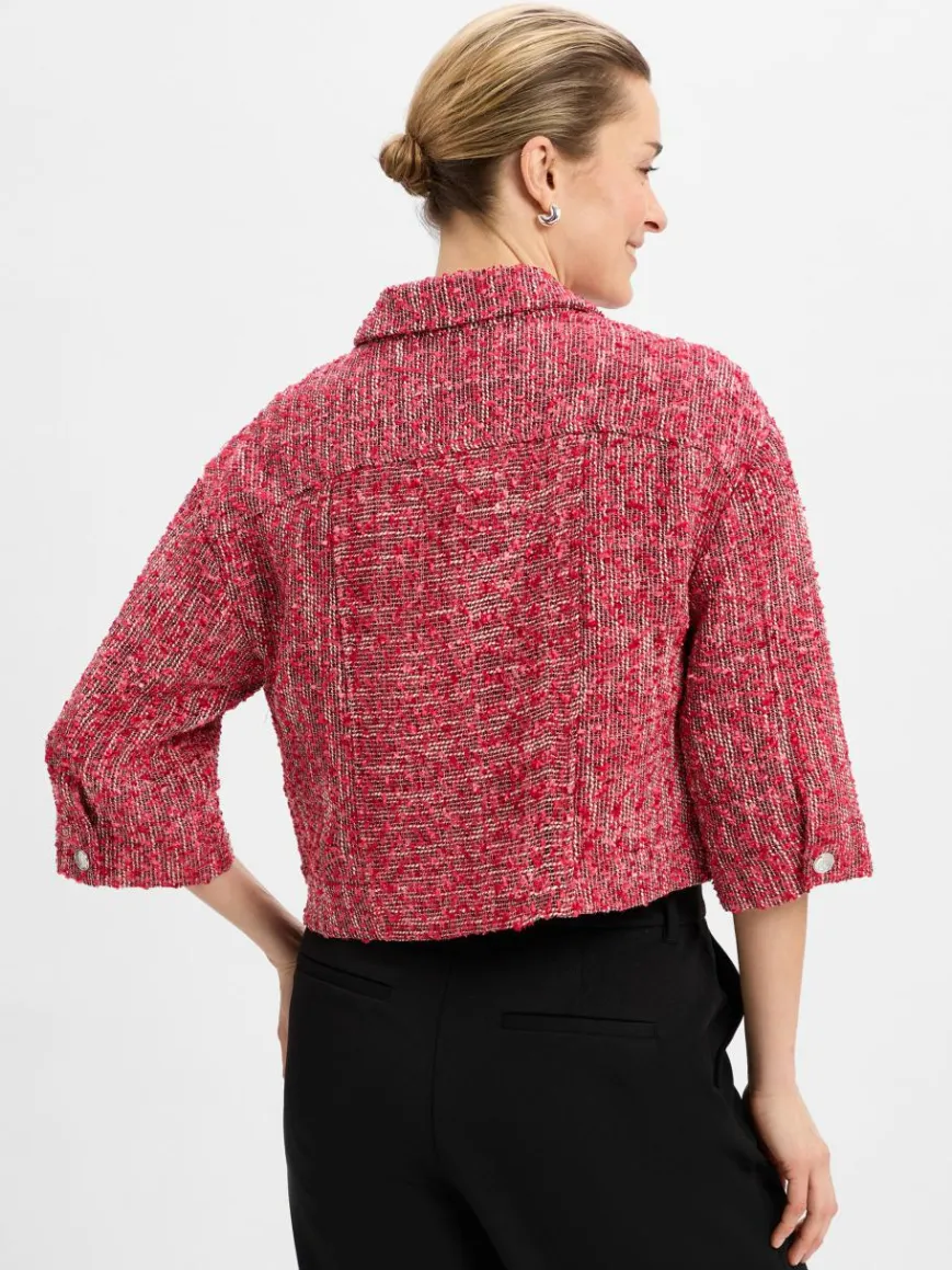 MOS MOSH Blazer*Damen Kastenjacke - MMPenn Mino pink rosa strukturiert