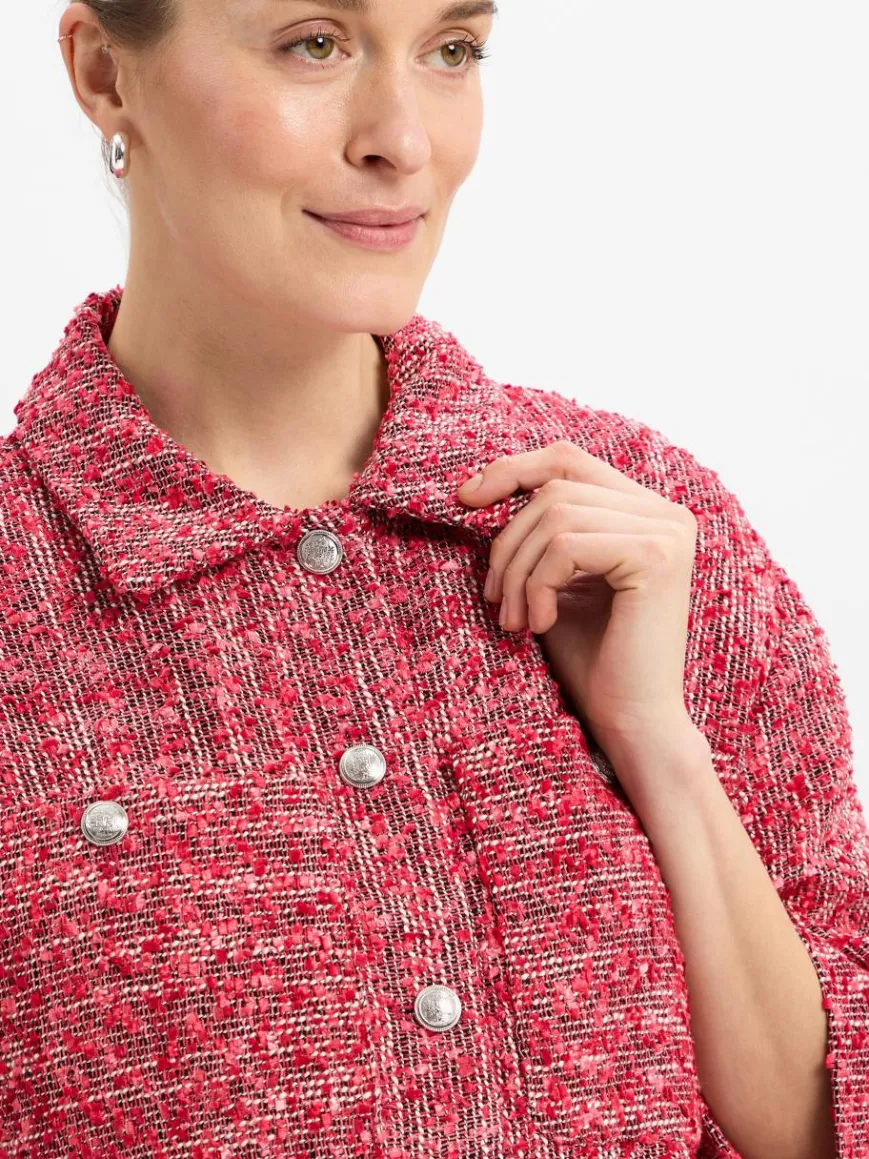 MOS MOSH Blazer*Damen Kastenjacke - MMPenn Mino pink rosa strukturiert