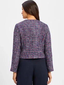 Marie Lund Blazer*Damen Kastenjacke - Vivien marine rot meliert