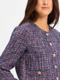 Marie Lund Blazer*Damen Kastenjacke - Vivien marine rot meliert