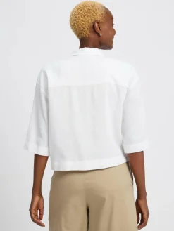 comma casual identity Blazer*Damen Kastenjacke mit Leinen-Anteil weiß uni