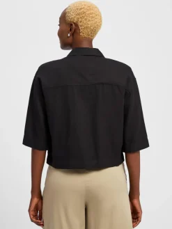 comma casual identity Blazer*Damen Kastenjacke mit Leinen-Anteil schwarz uni