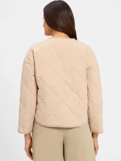 Marie Lund Blazer*Damen Kasten-Steppjacke beige uni