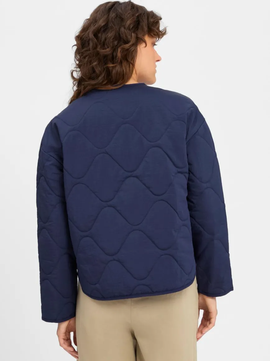 Marie Lund Blazer*Damen Kasten-Steppjacke marine uni