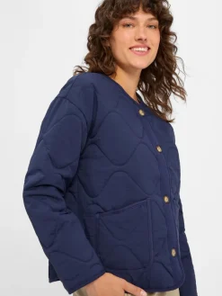 Marie Lund Blazer*Damen Kasten-Steppjacke marine uni