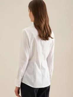 Seidensticker Blusen*Damen Kelchkragenbluse - Uni weiß uni