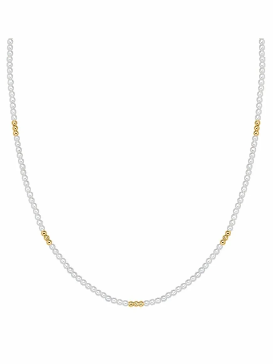 Yokoamii Schmuck*Damen Kette weiß uni